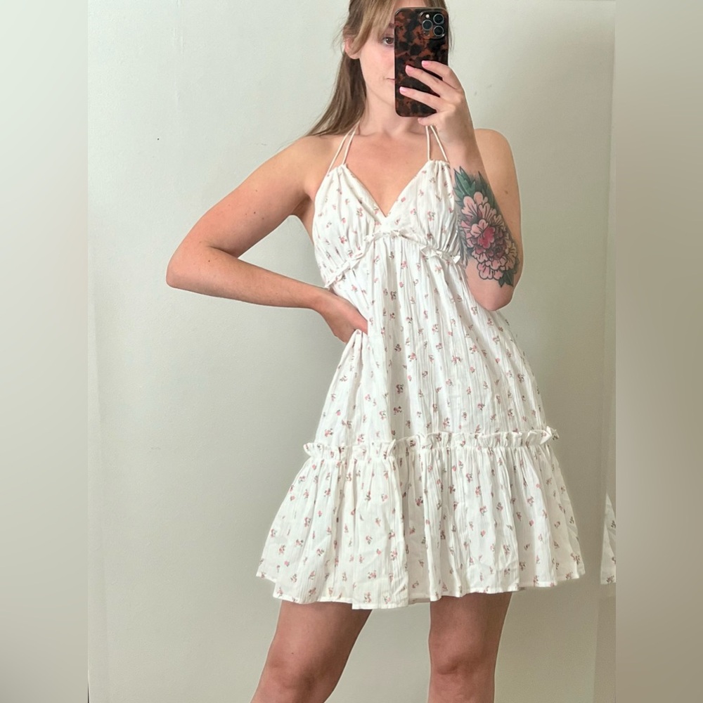 Cute Floral Halter Dress